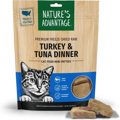 Turkey & Tuna Mini Patties Grain-Free Freeze-Dried Raw Cat Food, 12-oz bag