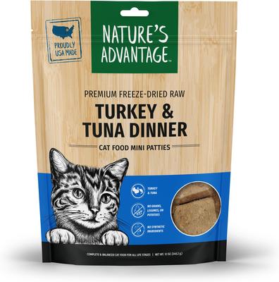 Turkey & Tuna Mini Patties Grain-Free Freeze-Dried Raw Cat Food, 12-oz bag