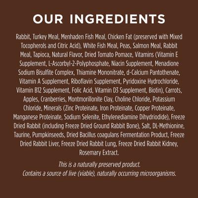 Original Real Rabbit Recipe Grain-Free Dry Cat Food, 4.5-lb bag