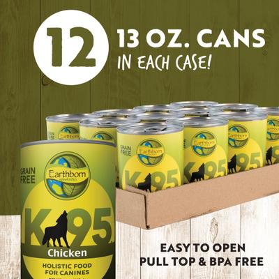 Bundle: Earthborn Holistic K95 Turkey Recipe + K95 Chicken Recipe Canned Dog Food