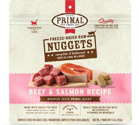 Beef & Salmon Formula Nuggets Grain-Free Raw Freeze-Dried Cat Food, 14-oz bag