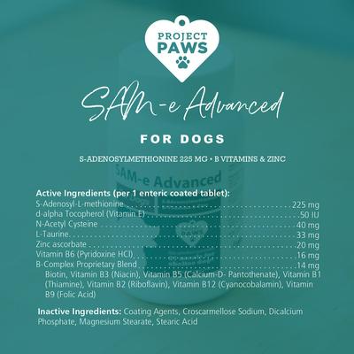 SAM-e Advanced Liver Support Dog Supplement, 60 count