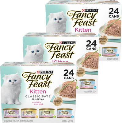 Kitten Classic Pate Tender Poultry & Fish Variety Pack Canned Wet Cat Food 3-oz, case of 24