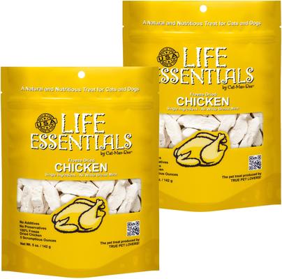 Life Essentials Chicken Freeze-Dried Cat & Dog Treats, 5-oz bag, bundle of 2