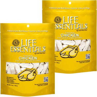Life Essentials Chicken Freeze-Dried Cat & Dog Treats, 5-oz bag, bundle of 2