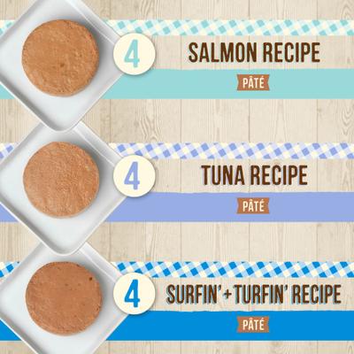 Purrfect Bistro Seafood Recipes Variety Pack Grain-Free Wet Cat Food, 5.5-oz can, case of 12