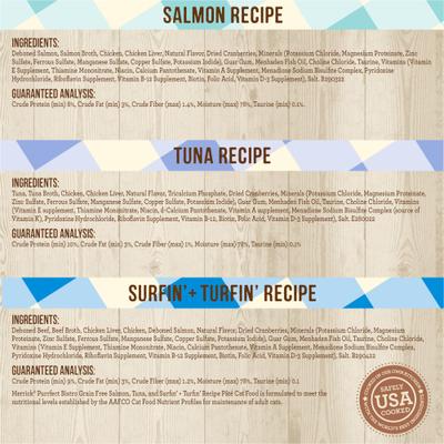 Purrfect Bistro Seafood Recipes Variety Pack Grain-Free Wet Cat Food, 5.5-oz can, case of 12