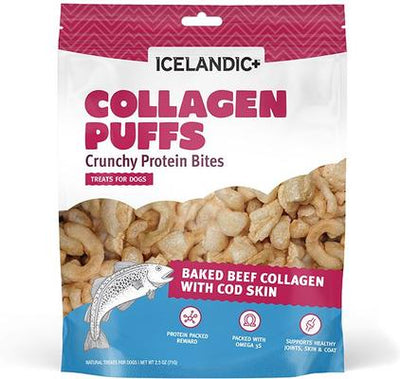 Beef Collagen & Fish Puffs Bites Dehydrated Dog Treats, 2.5-oz bag