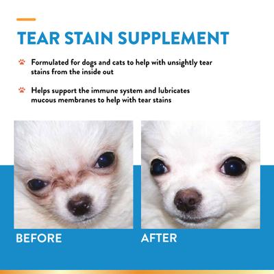 Bundle: NaturVet Tear Stain Plus Lutein Soft Chews Vision Supplement, 70 count + Remover Dog & Cat Liquid Topical Formula, 4-oz bottle