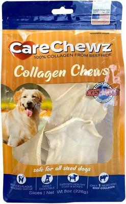 CareChewz Collagen Slices - Golosinas masticables para perros con sabor natural, bolsa de 8 oz