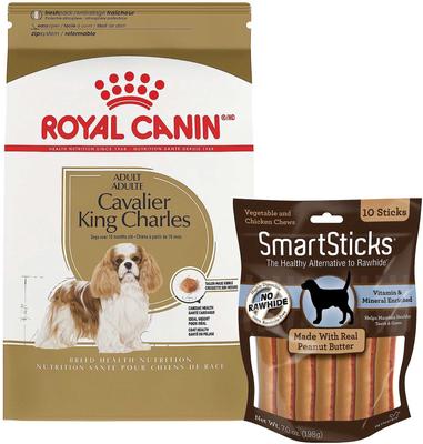 Bundle: Royal Canin Cavalier King Charles Adult Dry Food, 10-lb bag + SmartBones SmartSticks Peanut Butter Chews Dog Treats