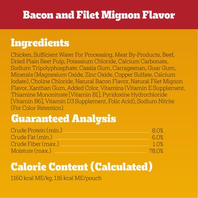 Chopped Ground Dinner Variety Pack Chicken, Filet Mignon & Beef Wet Dog Food, 3.5-oz pouch, bundle of 36