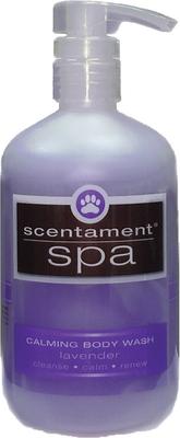 Gel de baño para perros y gatos Scentament Spa con avena, limón, vainilla y jojoba, botella de 1 galón