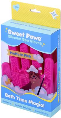 Silicone Spa Dog & Cat Bathing & Grooming Gloves, 2 count, Pretty In Pink