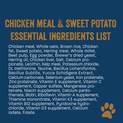 Chicken Meal & Sweet Potato 26/20 Essential Blend Premium Dry Dog Food, 33-lb bag