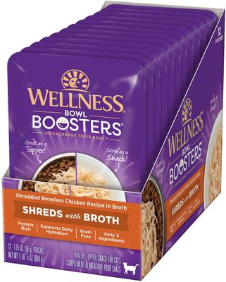 Bowl Boosters Shredded Chicken Wet Cat Topper, 1.75-oz pouch, case of 12