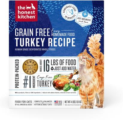Grain-Free Turkey Dehydrated Cat Food, 10-oz, 4-lb bag, bundle of 2