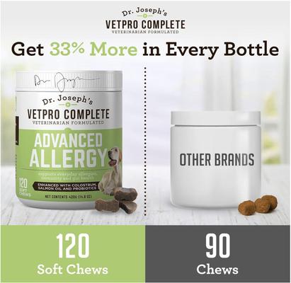 Beef Flavored Soft Chew Advanced Allergy Supplement for Dogs, 120 count