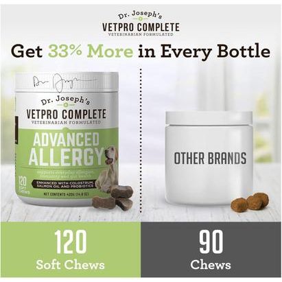 Suplemento masticable suave con sabor a carne de res para perros, 120 unidades