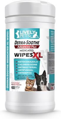 Derma-Soothe Advance Plus Medicated Dog & Cat Wipes, 60 count