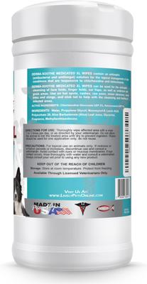 Derma-Soothe Advance Plus Medicated Dog & Cat Wipes, 60 count