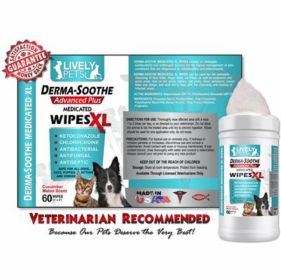 Derma-Soothe Advance Plus Medicated Dog & Cat Wipes, 60 count