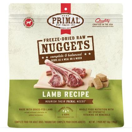 Paquete: Alimento liofilizado para perros Primal Chicken Formula + Lamb Formula Nuggets