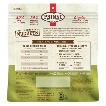 Paquete: Alimento liofilizado para perros Primal Chicken Formula + Lamb Formula Nuggets