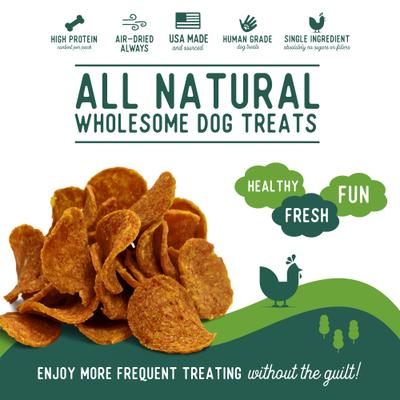 Whole Chicken Chips Natural Single Ingredient Dog Treats, 3.5-oz, case of 4