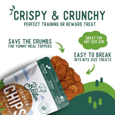 Whole Chicken Chips Natural Single Ingredient Dog Treats, 3.5-oz, case of 4