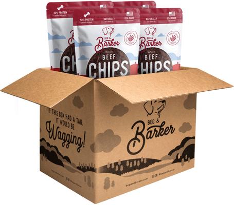 Whole Beef Chips Natural Single Ingredient Dog Treats, 3.5-oz, case of 4