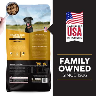 Alimento seco para perros Heartland Choice con pollo y patata, sin cereales, bolsa de 28 lb