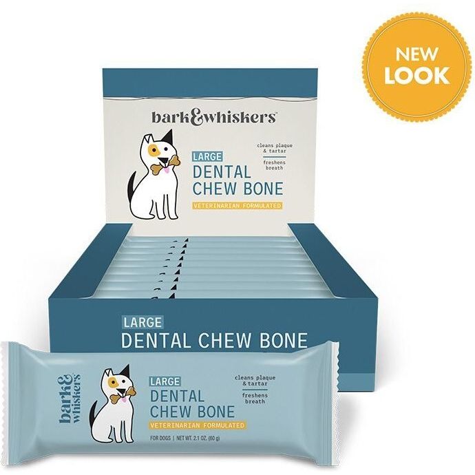 Chew Bones Rawhide-Free, tamaño Grande. 12 chews. - Bark & Whiskers