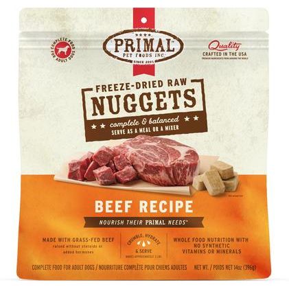 Paquete: Alimento liofilizado para perros Primal Beef Formula + Chicken Formula Nuggets