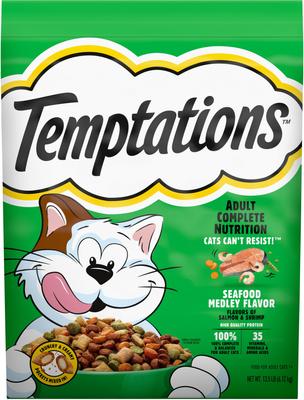 Bundle: Temptations Bites in Gravy Flavor Variety Wet Food + Seafood Dry Cat Food
