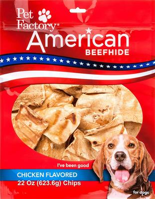 Beefhide Chips Chicken Flavored Dog Hard Chews, 22-oz bag