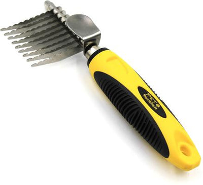 Dematting Comb Tool Dog & Cat Brush, Yellow/Black