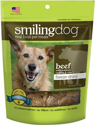 Smiling Dog Beef with Potatoes, Carrots & Celery Freeze-Dried Dog Treats, 2.5-oz bag