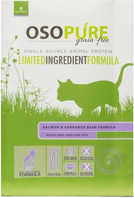 Osopure Grain-Free Limited Ingredient Salmon & Garbanzo Bean Formula Dry Cat Food, 4-lb bag