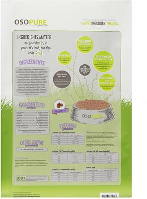 Osopure Grain-Free Limited Ingredient Salmon & Garbanzo Bean Formula Dry Cat Food, 4-lb bag
