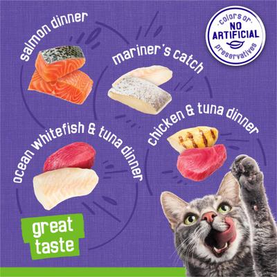 Purina Friskies Seafood & Chicken Pate Favorites Variety Pack Wet Cat Food, 5.5-oz can, case of 80