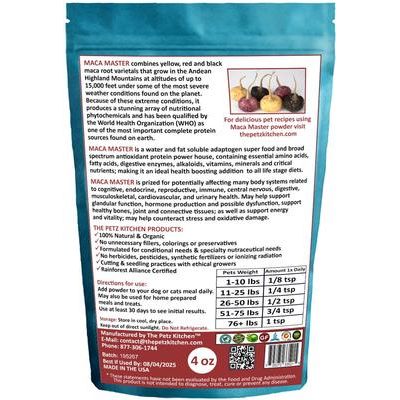 Suplemento Maca Master para perros y gatos, bolsa de 4 oz