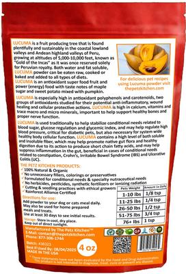 Lucuma Powder Dog & Cat Supplement, 4-oz bag