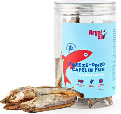 Capelin Freeze-Dried Dog Treats, 3-oz jar