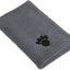 Embroidered Paw Dog & Cat Towel, Gray