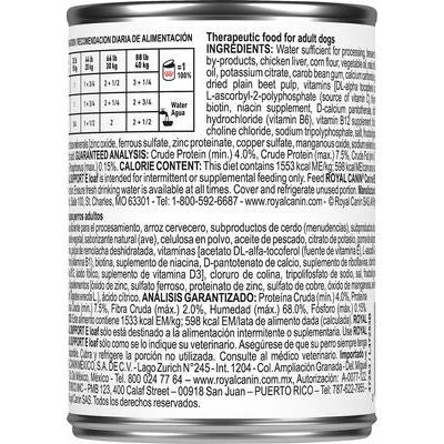 Alimento enlatado para perros Adult Renal Support E Loaf, 13.5 oz, caja de 24