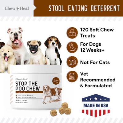Stop The Poo Soft Chew Coprophagia & Digestive Supplement for Dogs, 120 count