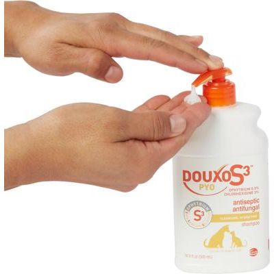 Champú antiséptico y antifúngico con clorhexidina para perros y gatos PYO, botella de 16.9 oz