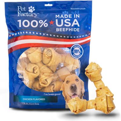 Beefhide 6-inch Chicken Flavored Dog Bones, 12 count