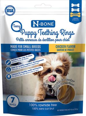 Teeny Puppy Teething Rings Chicken Flavor Dog Treats, 7 count